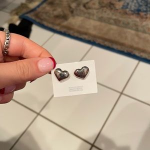 Cute plata silver plated 925 heart earrings <3